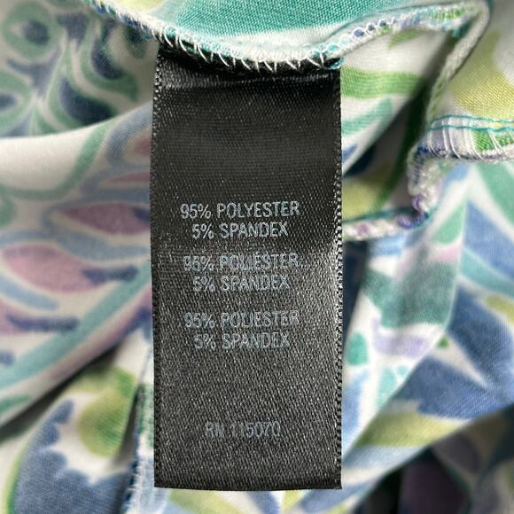 NWT Nina Leonard Green Multi Print Surplice Wide Leg Crop Jumpsuit Womens Large - Picture 10 of 12